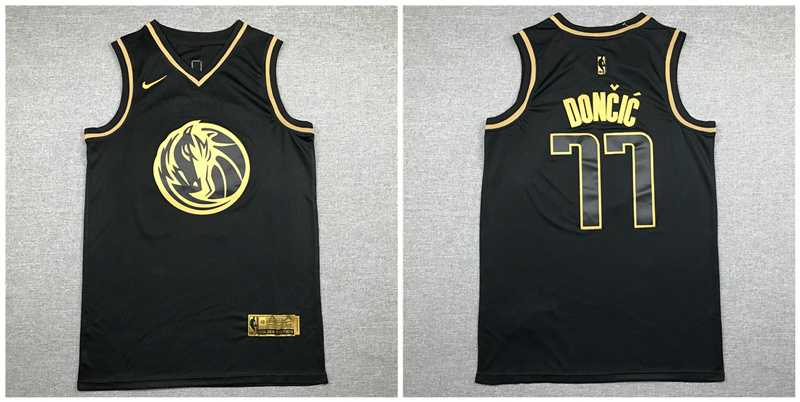 Mavericks 77 Luka Doncic Black Gold Nike Swingman Jersey,We sell and wholesale Mavericks 77 Luka Doncic Black Gold Nike Swingman Jersey on line form chian!